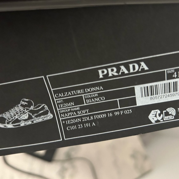 Prada white leather sneaker size 41.5 new - Picture 8 of 8